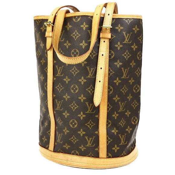 LOUIS VUITTON BUCKET GM Shoulder Tote Bag Monogram Leather Brown M42236 - Picture 1 of 1